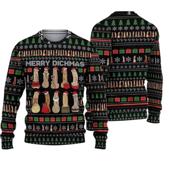 Discover Merry Dickmas Dirty Ugly Christmas Sweater For Men, Merry Dickmas Dirty Sweater