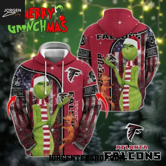 Atlanta Falcon 2025 Christmas Merry Grin Hoodie 3D