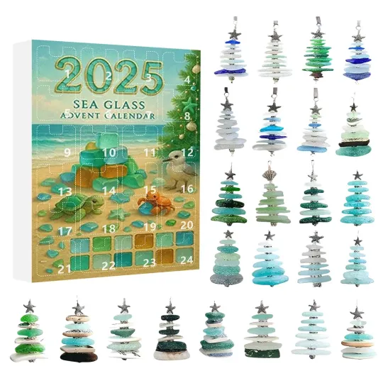 2025 Seashell Christmas Tree Calendar Countdown Blind Box With 24 Collectible