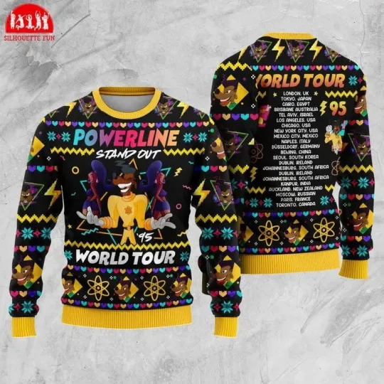 Goofy Powerline Ugly Christmas Sweater, Powerline Christmas Sweater, Powerline W