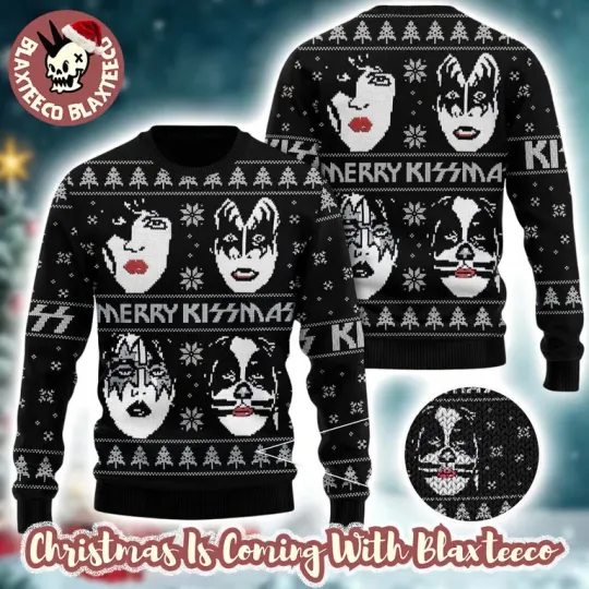 Discover K*iss Funny Faces Ugly Xmas Sweater, Classic Black Holiday Gift for Fans