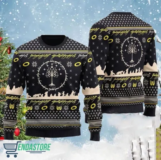 Discover Lord Of The Rings Elvish Circle Ugly Christmas Sweater