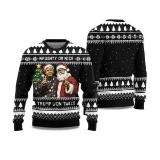 Discover 2025 Trump And Santa Ugly Christmas Sweater