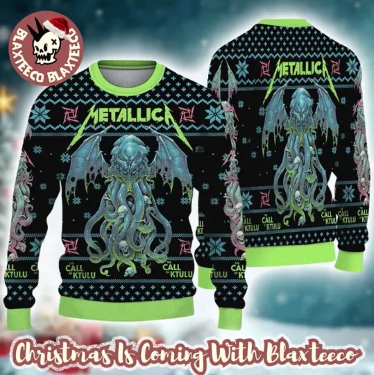 Discover Metallicaa The Call Of Ktulu Art By Luke Preece 2025 Ugly Christmas Sweater