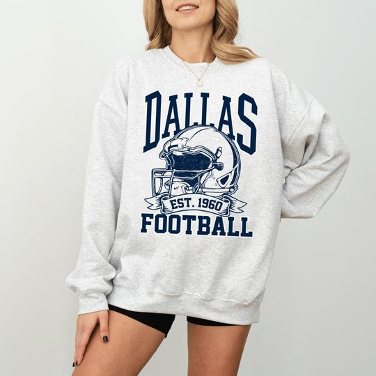 Discover Dallas Football Retro Sweatshirt, Dallas Sports Fan Sweatshirt