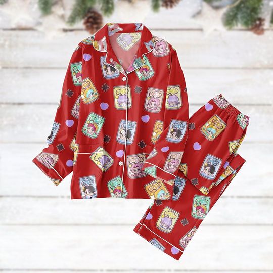 Discover Kpop Group Christmas Pajamas Set, Saja Boys Demon Women Pajamas, Pine Anime Movie Holiday Pajamas For Family, Christmas Party Gifts