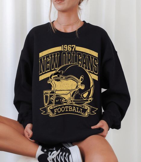 Discover New Orleans Football Sweatshirt, Vintage New Orleans Gameday Sweatshirt