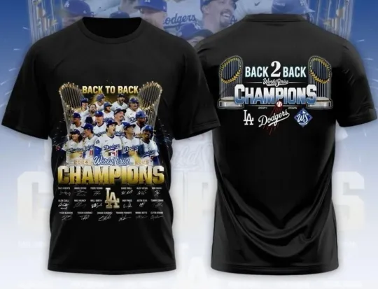 LA Dodgers World Series Champions Back-to-Back 2024-2025 3D T Shirt