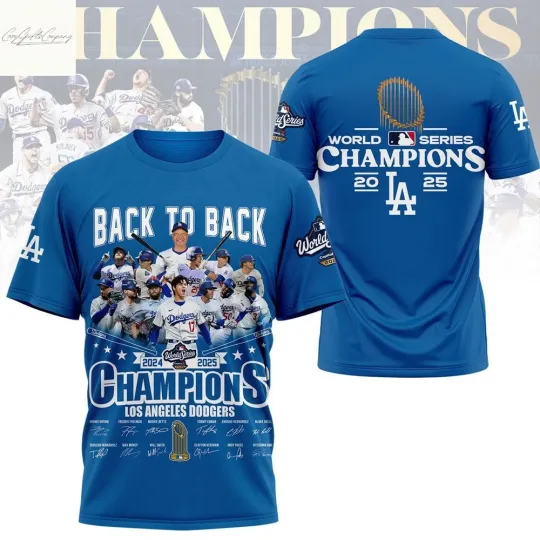 Discover Los Angeles Dodgers 2025 World Series Back To Back Champions Signature For Fans