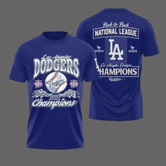 Discover LA Dodgers National League Back to Back 2025 Champions World Series 3D Shirt