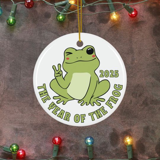 Discover Portland Frog Christmas Ceramic Ornament 2025 FrogTifa Holiday Tree Decoration