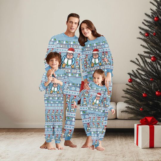 Matt Foley Christmas Family Pajamas Set, Saturday Night Live Matching Pajamas, 90s TV Show Loungewear, Funny Santa Tee, Holiday Gift