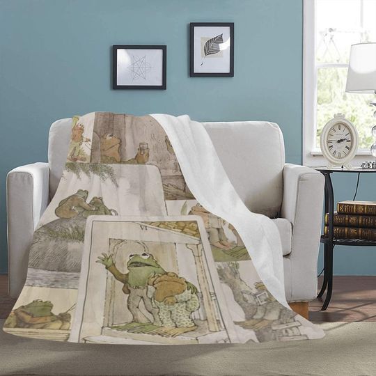Frog and Toad Fleece Blanket Travel Gift for Birthdays Mothers Fathers Day