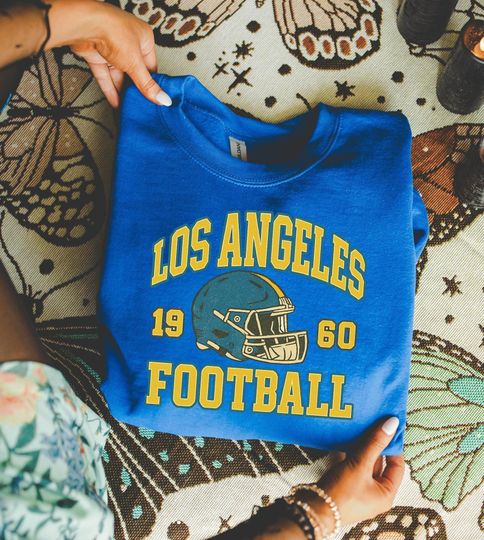 Discover Retro Los Angeles Football Sweatshirt, Distressed Retro Los Angeles Game Day Sweatshirt
