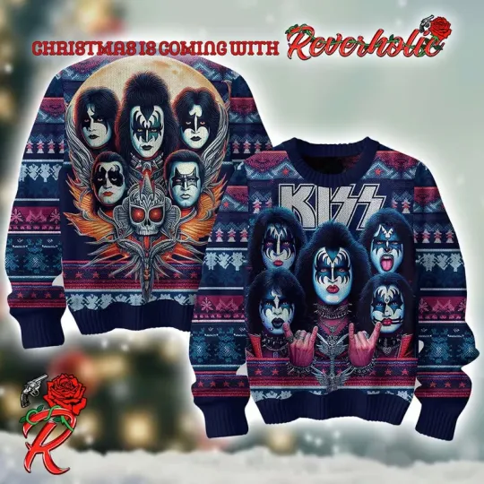 Discover K*iss Rock and Roll Ugly Xmas Sweater, Holiday Gift for Music Lovers