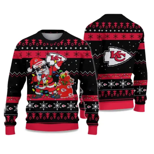 Discover 2025 Chiefs Santa Claus Ugly Christmas Sweater