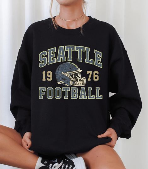Discover Vintage Seattle Football Sweatshirt, Distressed Retro Seattle Fan Tee