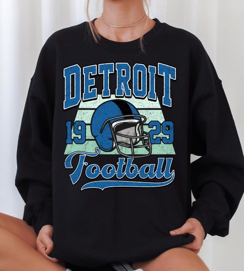 Discover Retro Detroit Football Sweatshirt | Vintage Game Day Team Apparel