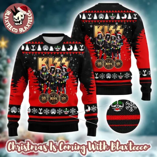 K*iss End of the Road Ugly Xmas Sweater, Final 50 Shows Anniversary Gift