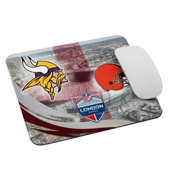 Discover football International Games London 2025 Mouse Pad 9.5x7.75 inch Vikings @ Browns