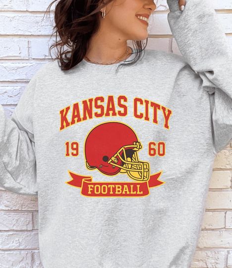Discover Vintage Kansas City Football Sweatshirt, Sunday Kansas City, Kansas City Football