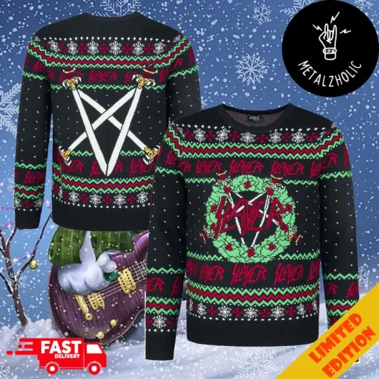 Discover Holiday 2024 Jumper Slayer Band Christmas Gift Ugly Sweater