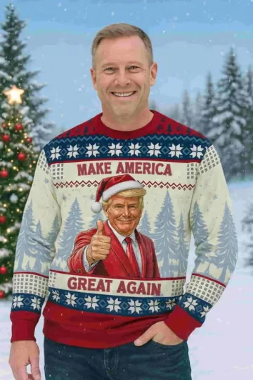 Discover Make America Great Again Trump 2025 Ugly Christmas Sweater