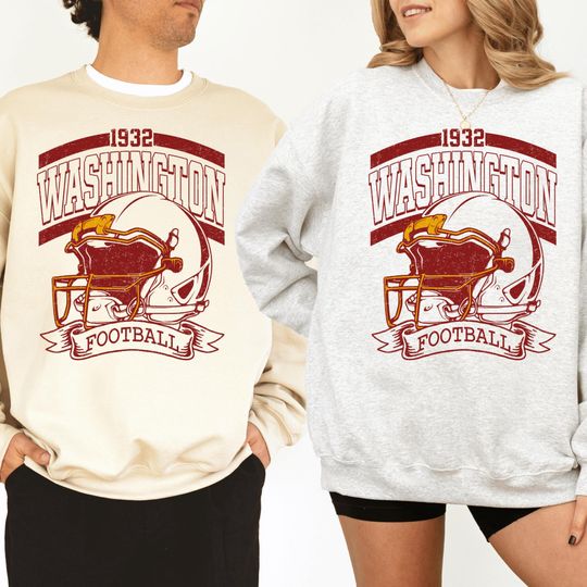 Discover Washington Football Sweatshirt | Retro 1932 Vintage  Washington Helmet Sweatshirt
