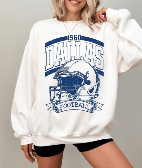 Discover Dallas Football Sweatshirt | Retro 1960 Vintage Helmet Game Day Dallas Sweatshirt