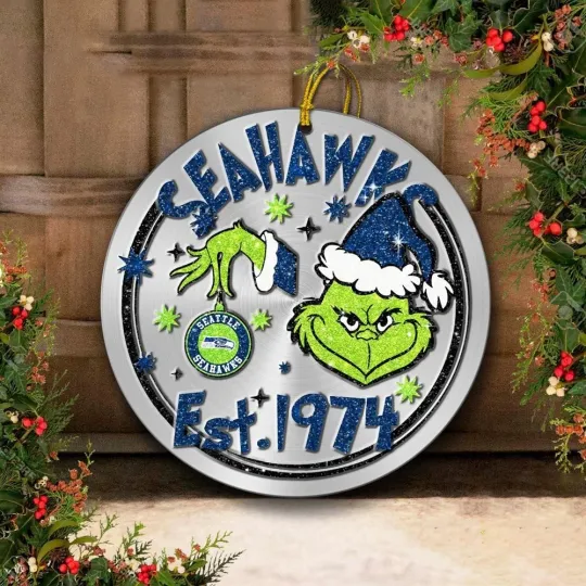 Discover Seattle Football Seahawkss Team Christmas Ceramic Ornament Gift