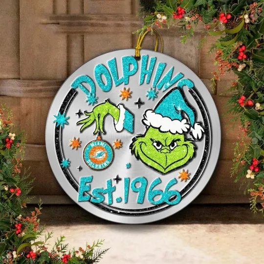 Discover Miami Football Dolphinss Team Christmas Ceramic Ornament Gift