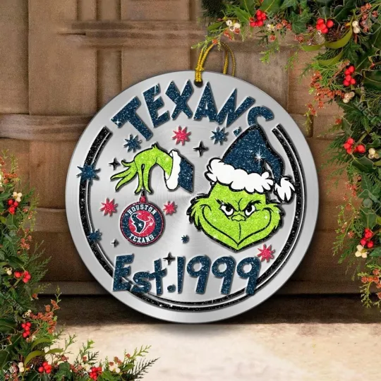 Houston Football Texanss Team Christmas Ceramic Ornament Gift Decor