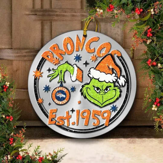 Discover Denver Football Broncoss Team Christmas Ceramic Ornament Gift Decor