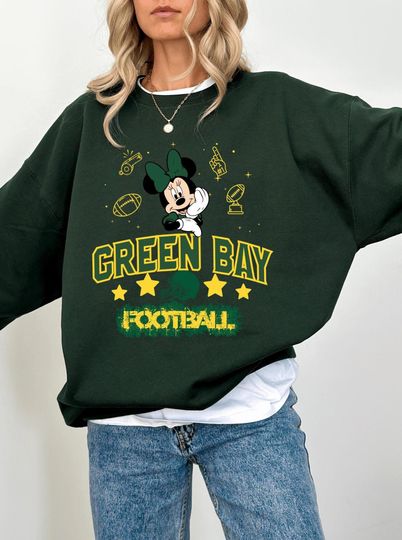 Discover Green Bay Minnie Football Sweatshirt Disney Cute Game Day Sweatshirt