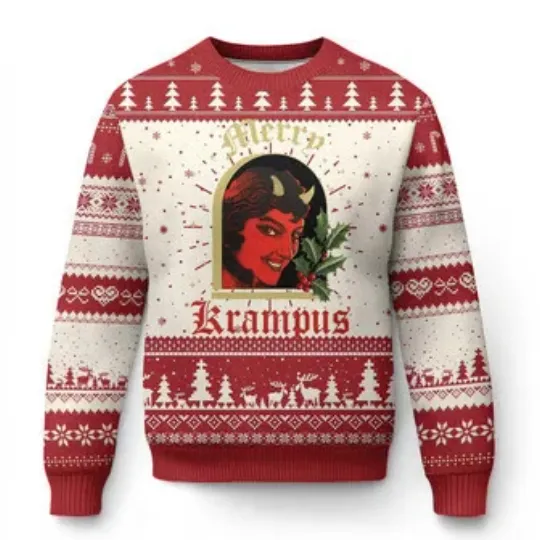 Horror Christmas Female Krampus Ugly Christmas Sweater