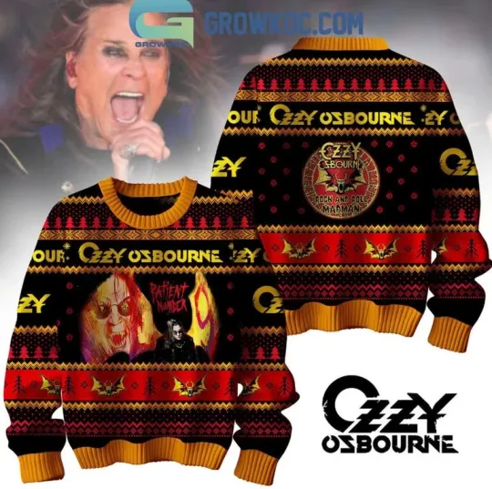 Ozy Osbourne Rock And Roll Madman 2025 Christmas Ugly Sweater