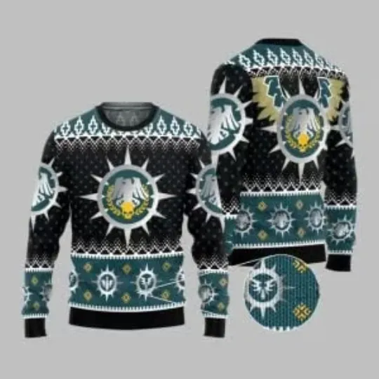 Discover 2025 Christmas Warhammer Raven Guard Iconic Ugly Christmas Sweater