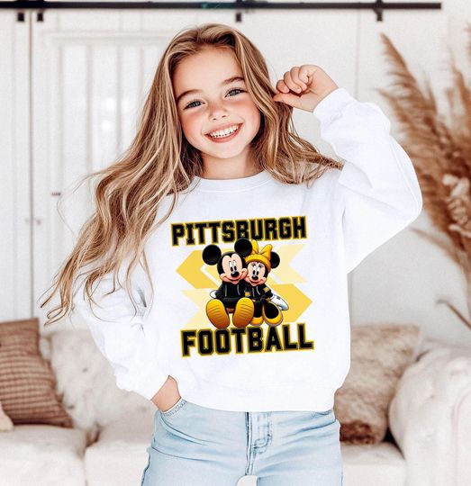 Discover Minnie and Mickey Pittsburgh Football Game Day Sweatshirt, Pittsburgh Football Disney