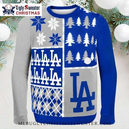 Discover Patchwork LA D*odgers Christmas Sweater