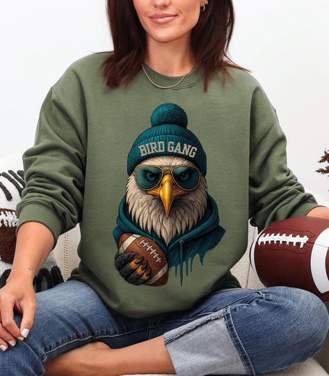 Bird Gang Football Sweatshirt, Team Mascot Crewneck, Eagle Fan Gift, Philly Style Shirt