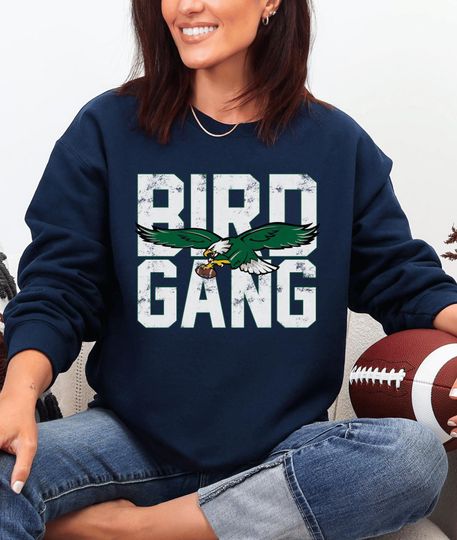 Discover Bird Gang Football Sweatshirt, Game Day Eagle Shirt, Philly Team Spirit Crewneck