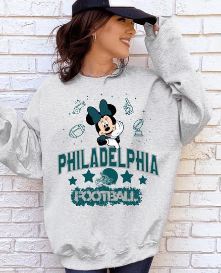 Discover Philadelphia Minnie Football Sweatshirt, Family Matching Philly Team Sweatshirt