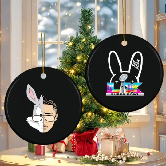 Bad Bunny x Super Bowl Merch 2026 Ornament - 2 Side