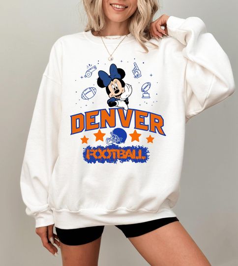 Discover Denver Minnie Football Sweatshirt, Family Matching Game Day Outfit