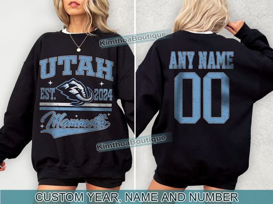Discover Utah Mammoth 2024 Sweatshirt | Utah Mammoth 2024 Merch | Vintage Utah Hockey shirt | Personalized Utah hockey tee | Hockey Gift
