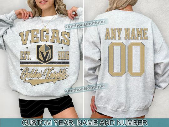 Discover Vegas Golden Knights Sweatshirt | Vegas Golden Knights Merch | Vintage Vegas Hockey shirt | Personalized Vegas hockey tee | Hockey Gift