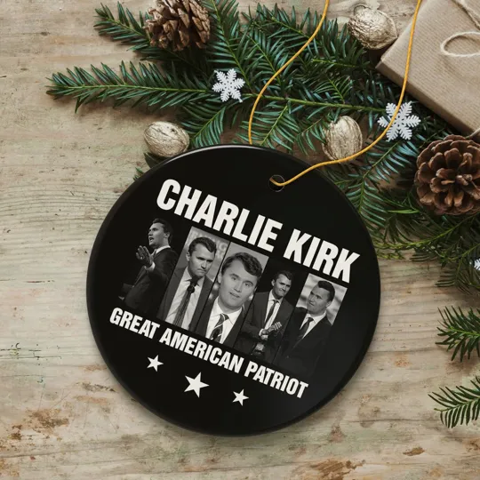 Memorial Charlie Kirk Holiday Ornament - 2 Side