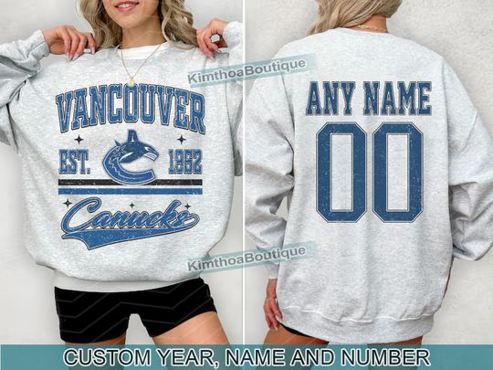 Discover Vancouver Canucks Sweatshirt | Vancouver Canucks Merch | Vintage Vancouver Hockey shirt | Personalized Vancouver hockey tee | Hockey Gift