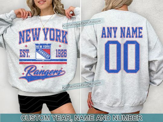 New York Rangers Sweatshirt | New York Rangers Merch | Vintage New York Hockey shirt | Personalized New York hockey tee | Hockey Gift