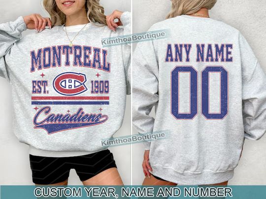 Discover Montreal Canadiens Sweatshirt | Montreal Canadiens Merch | Vintage Montreal Hockey shirt | Personalized Montreal hockey tee | Hockey Gift